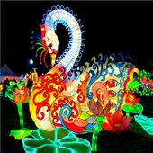 伝統的な中国フェスティバル照明LED白鳥ランタン